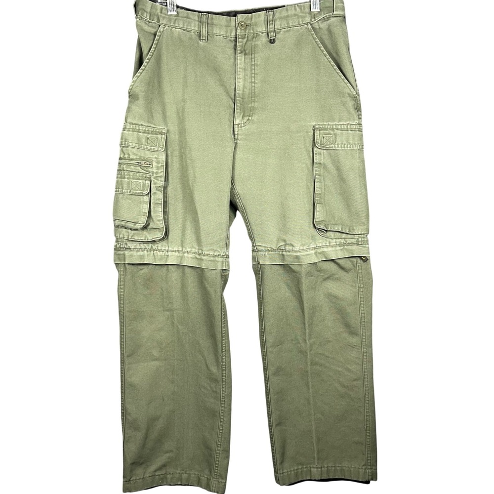 Boy Scouts of America Convertible Uniform Pants Mens 32 Green Cargo Zip-Off Leg - Picture 1 of 11